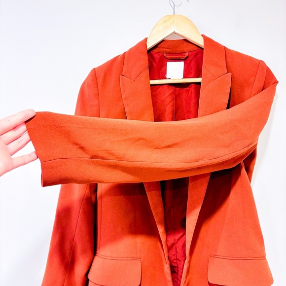 H&M Burnt orange open blazer with shoulder pads - Picture 6 of 8